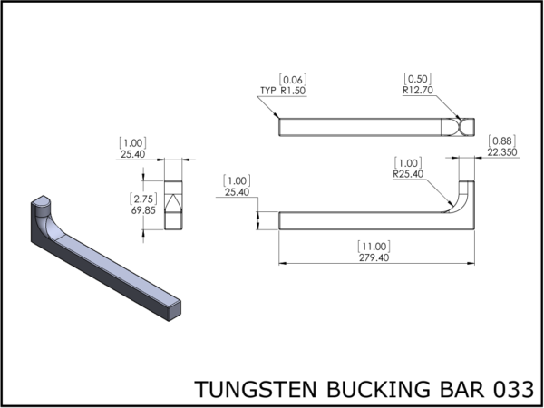 0033 Tungsten bucking bar 033