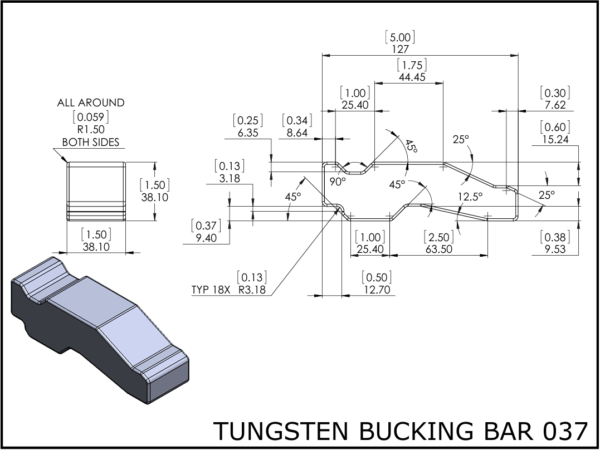 Tungsten bucking bar 037