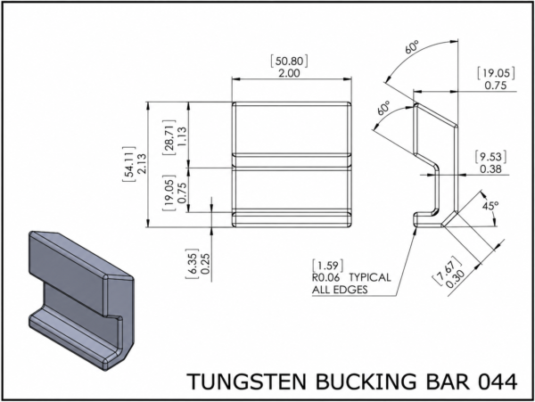 0044 Tungsten bucking bar 044