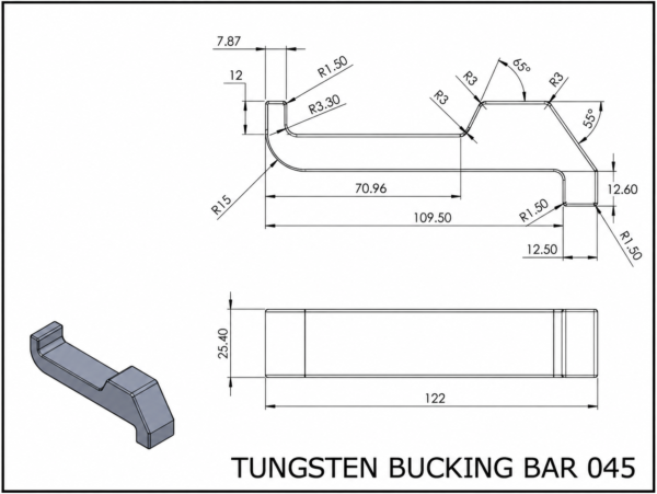 Tungsten bucking bar 045