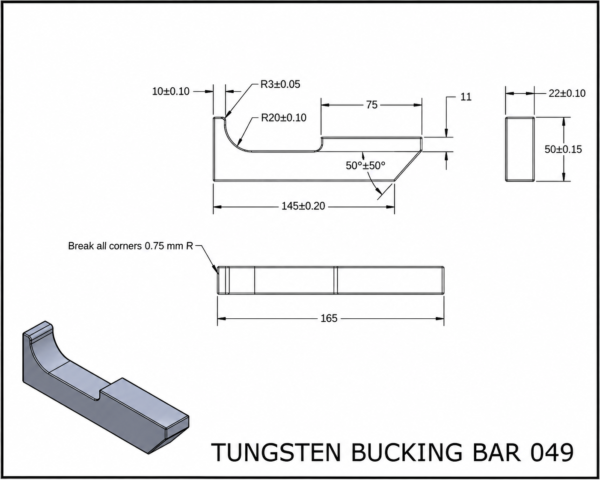 Tungsten bucking bar 049